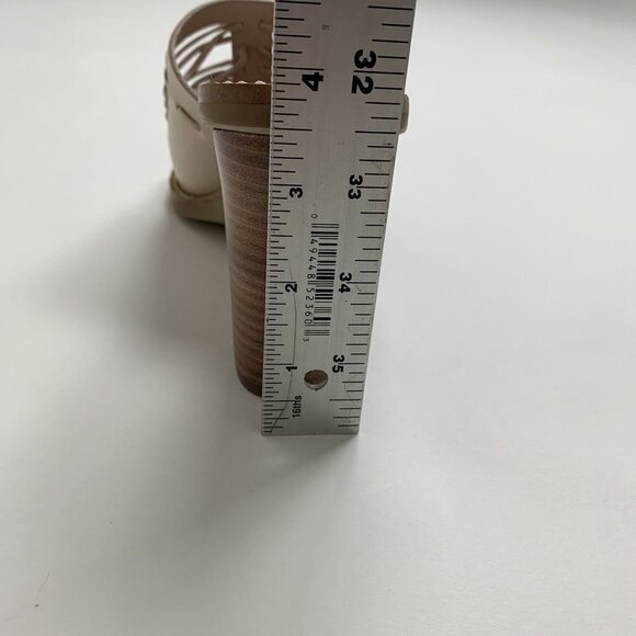 J. CREW MARLOW HUARACHE MULES Leather Light Blush 3.5" Heel Sz 7.5 New with box - Picture 8 of 11